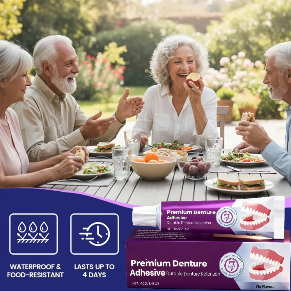 Long-Lasting Denture Adhesive Cream - 96-Hour Secure Hold