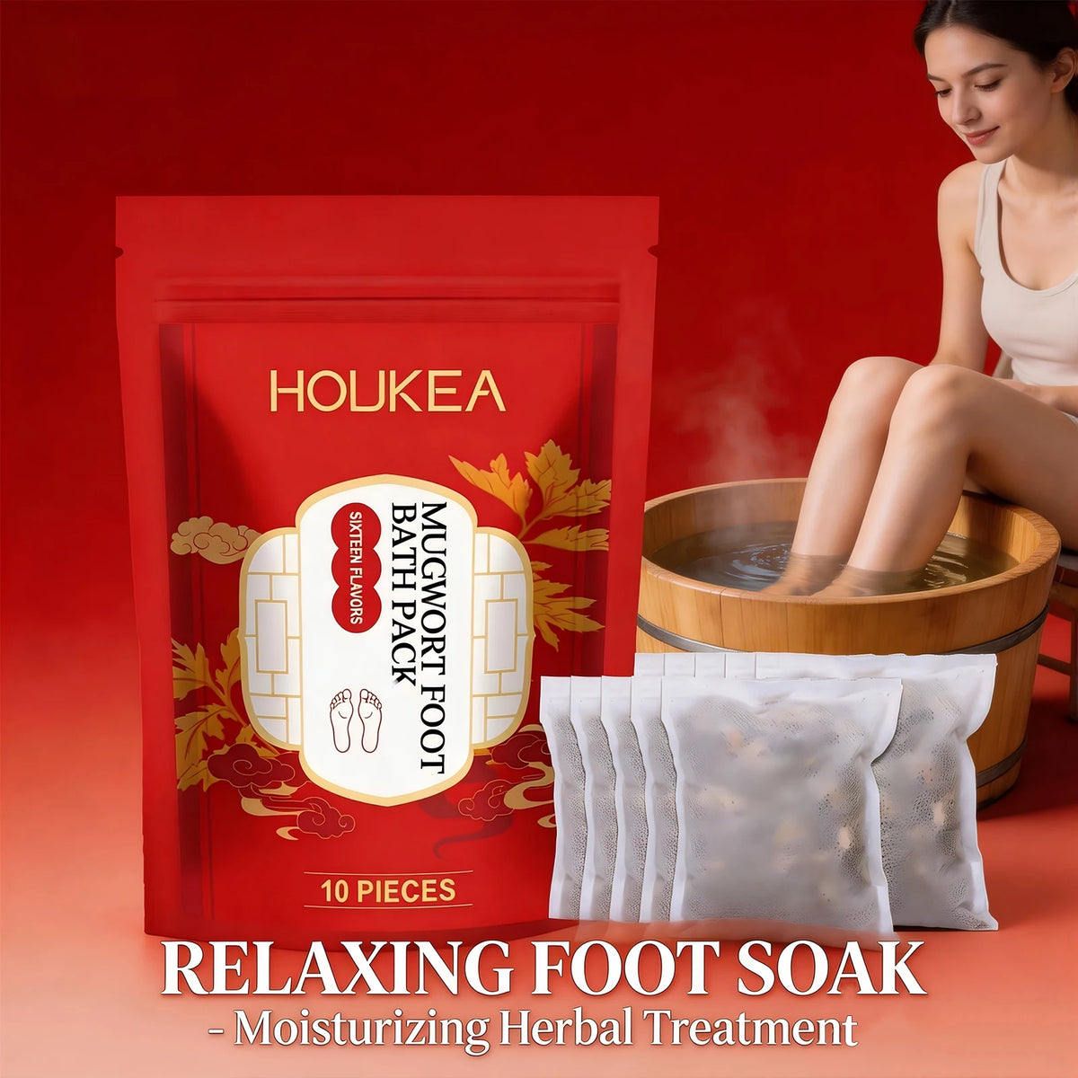 Herbal Mugwort Foot Bath Soak for Relaxation and Sleep Support