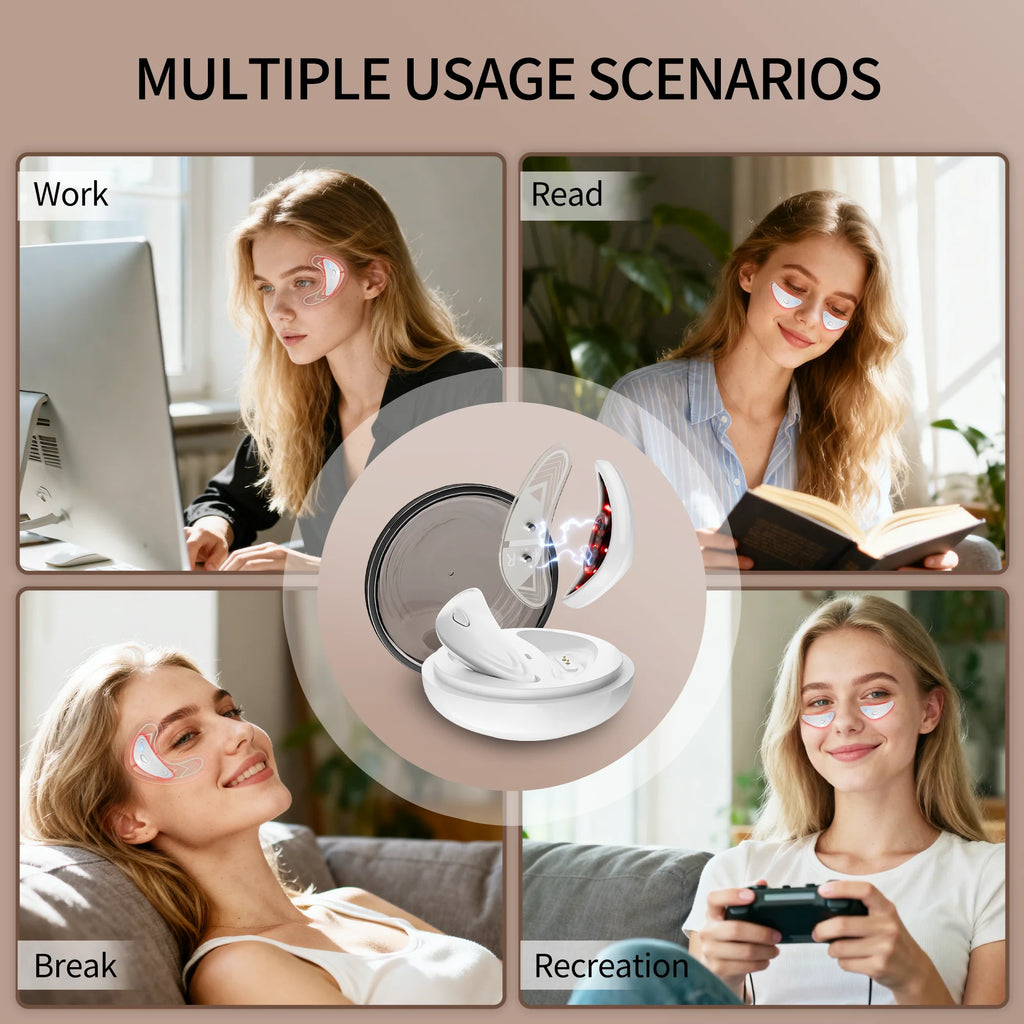 Red Light Microcurrent Under-Eye Massager for Dark Circles