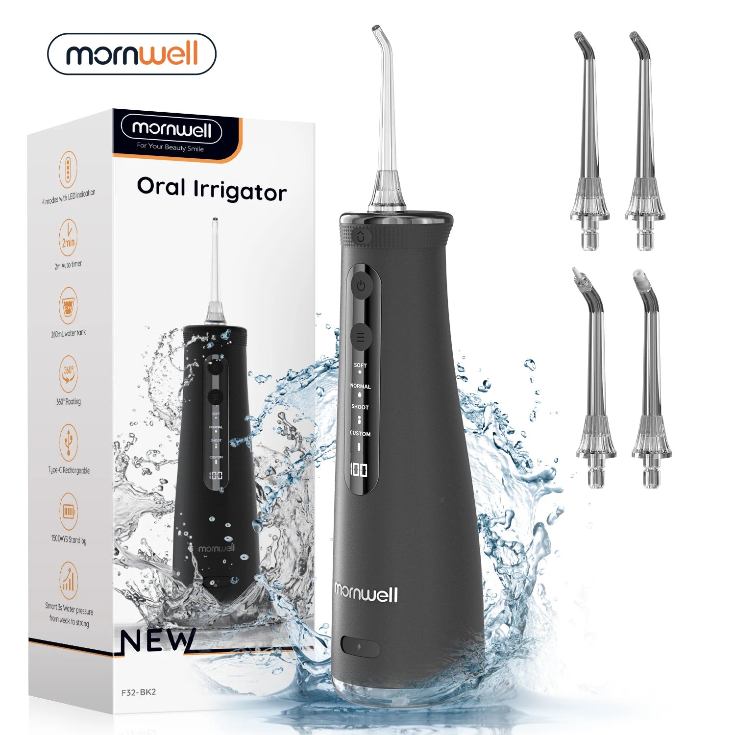 Portable Cordless Water Flosser for Teeth and Braces - 1