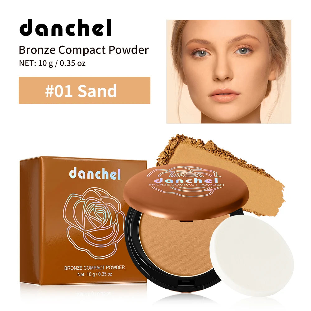 6-Color Matte Bronzer Pressed Powder for Natural Sun-Kissed Glow