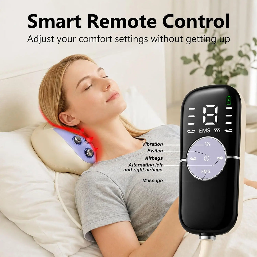 4-in-1 Rechargeable Neck Massage Pillow with Cervical Traction