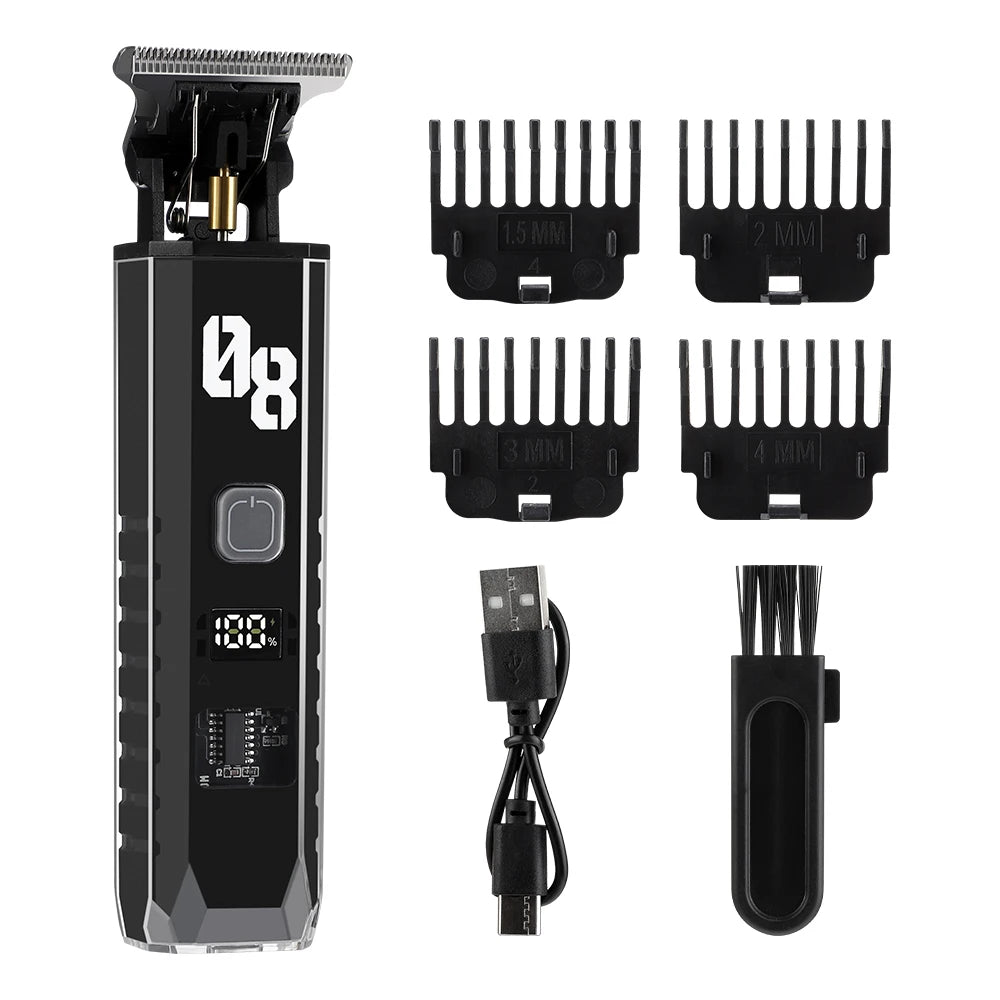 Professional Cordless Hair Trimmer with Digital LED Display