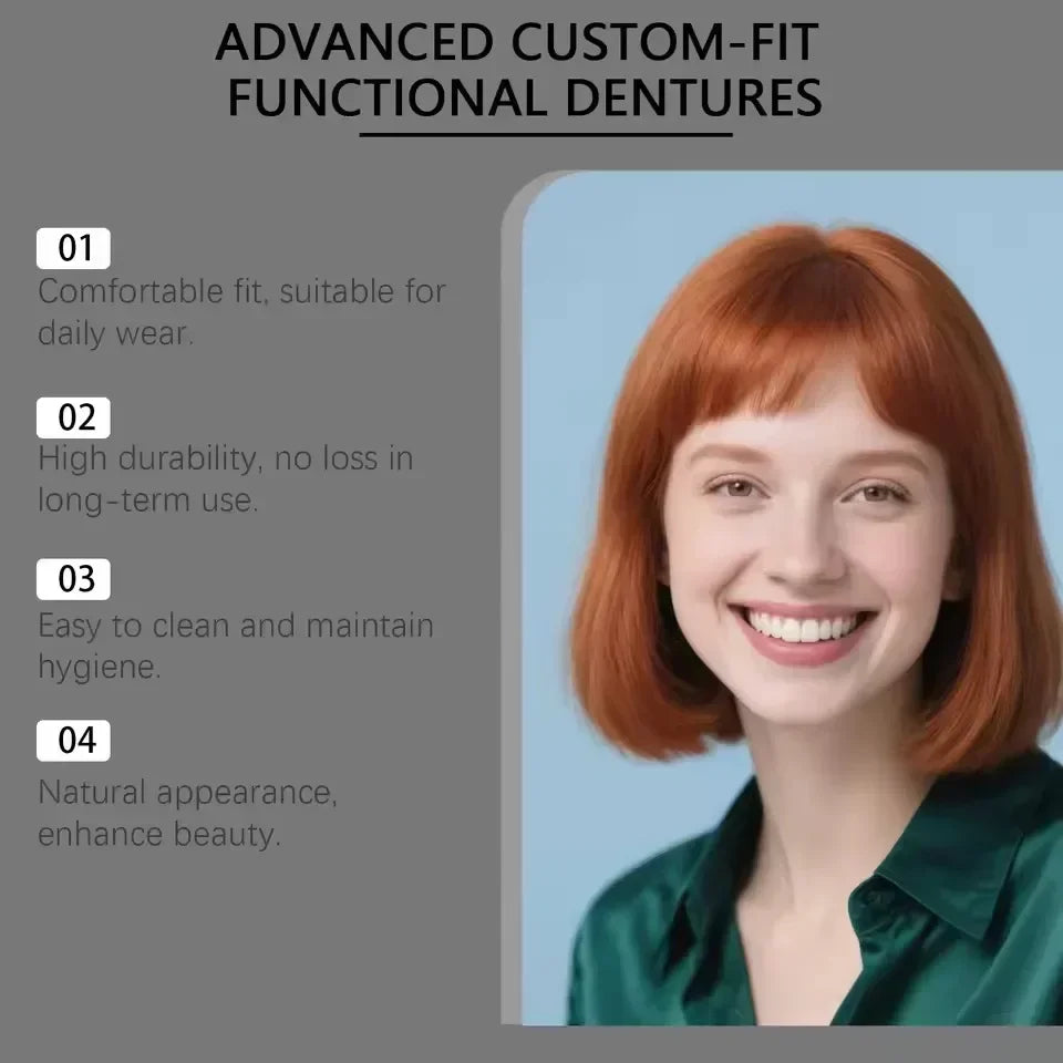Adjustable Snap-On Cosmetic Dentures for Smile Enhancement