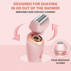 2-in-1 Electric Hair Shaver for Women - Painless Body & Face Trimmer