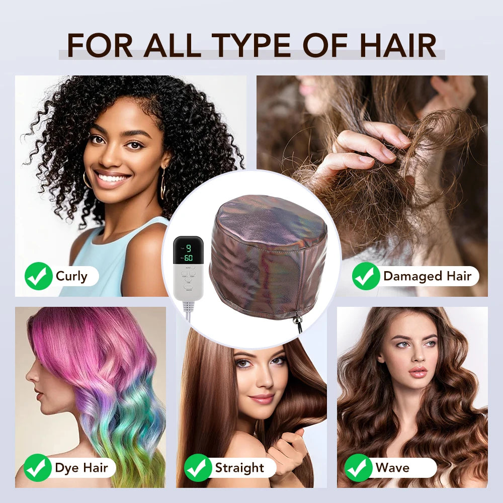 Electric Deep Conditioning Hair Spa Steamer Cap - 6