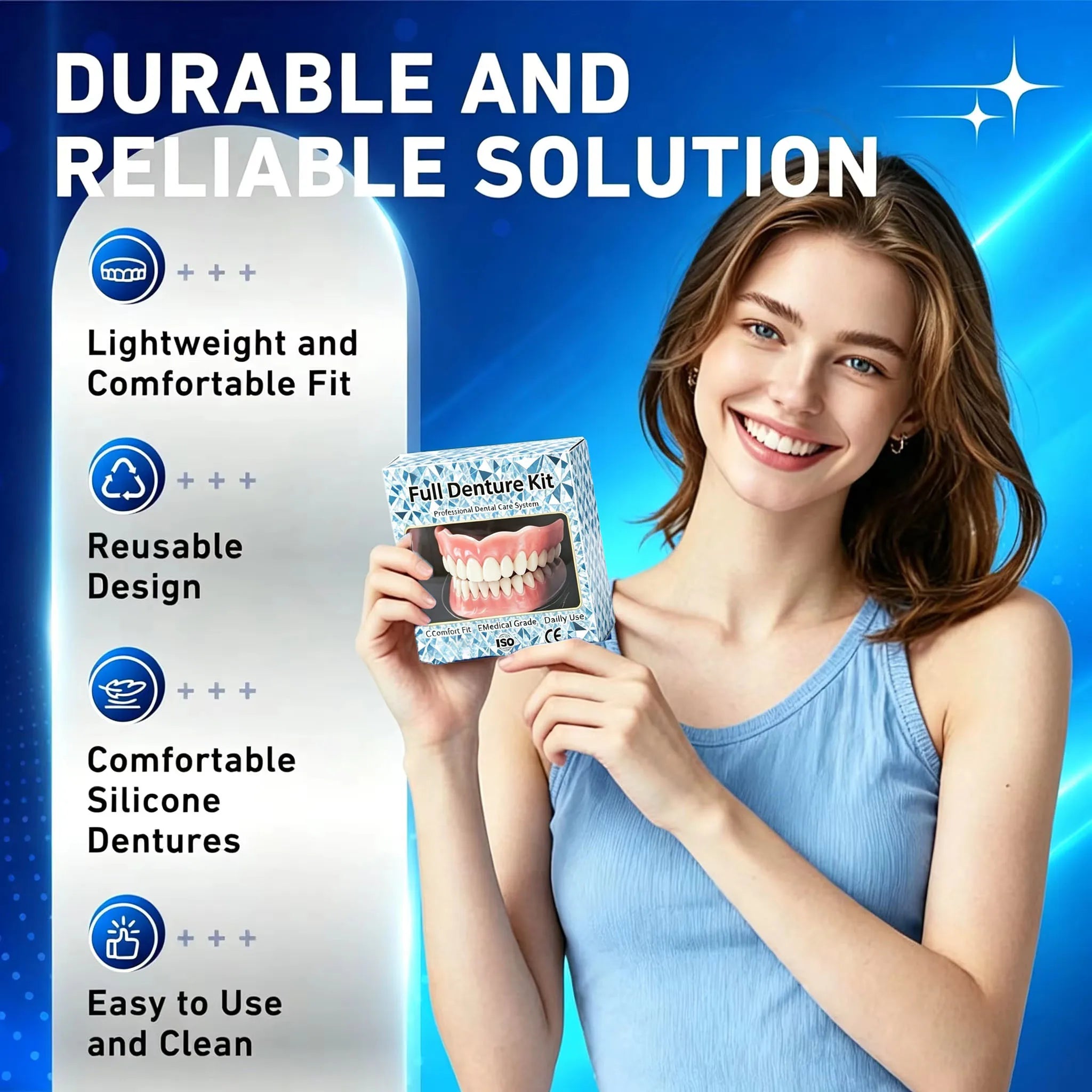 Natural Silicone Cosmetic Dentures for Instant Smile Restoration - 4