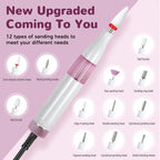 Rechargeable Electric Nail Drill Set with 12 Bits