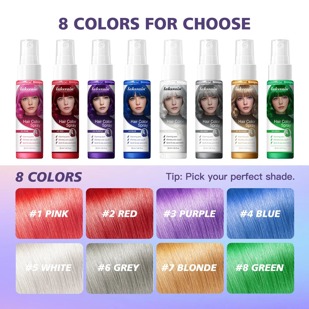 Temporary Washable Hair Color Spray for Parties and Styling