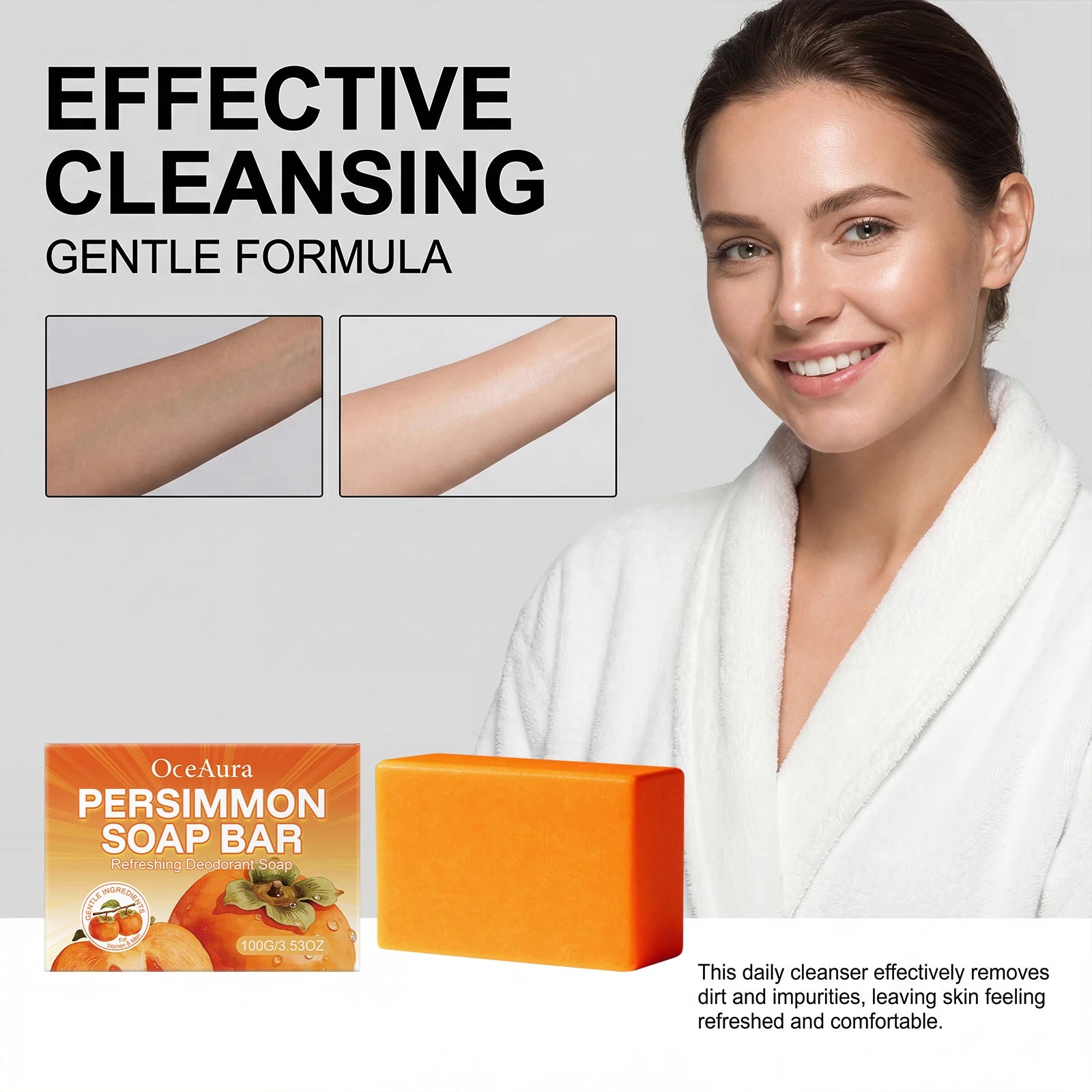 Natural Persimmon Extract Deodorizing Body Soap Bar - 16
