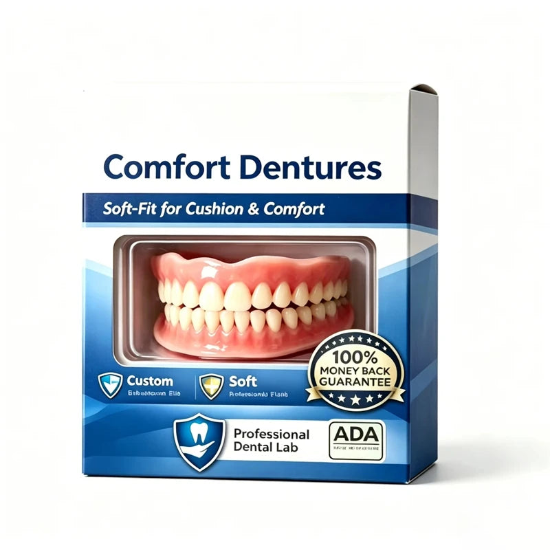 Instant Comfort Cosmetic Denture Set for a Natural Smile