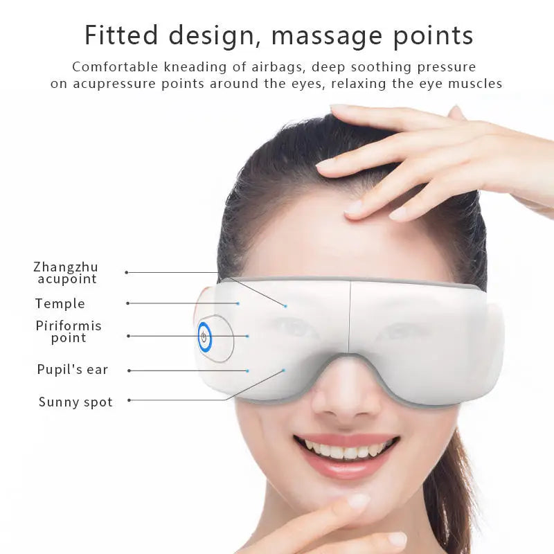Rechargeable Heated Eye Massager with Air Pressure and Vibration