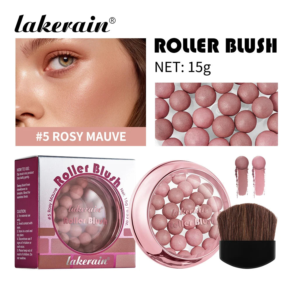 Spherical Shimmer Powder Blush Beads with Applicator