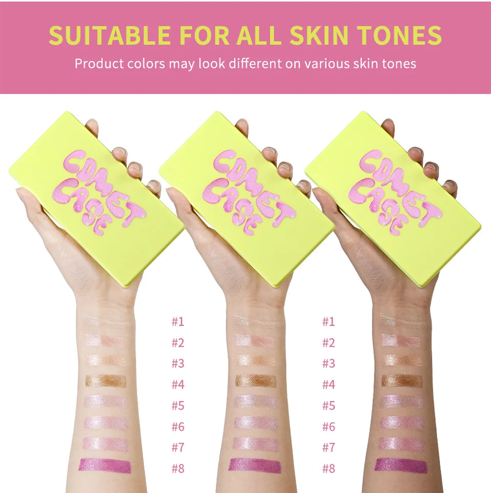 8-Color Cream Highlighter and Blush Makeup Palette