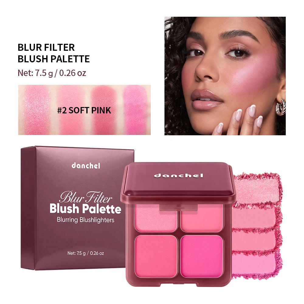 4-Shade Soft Blur Face Blush Palette