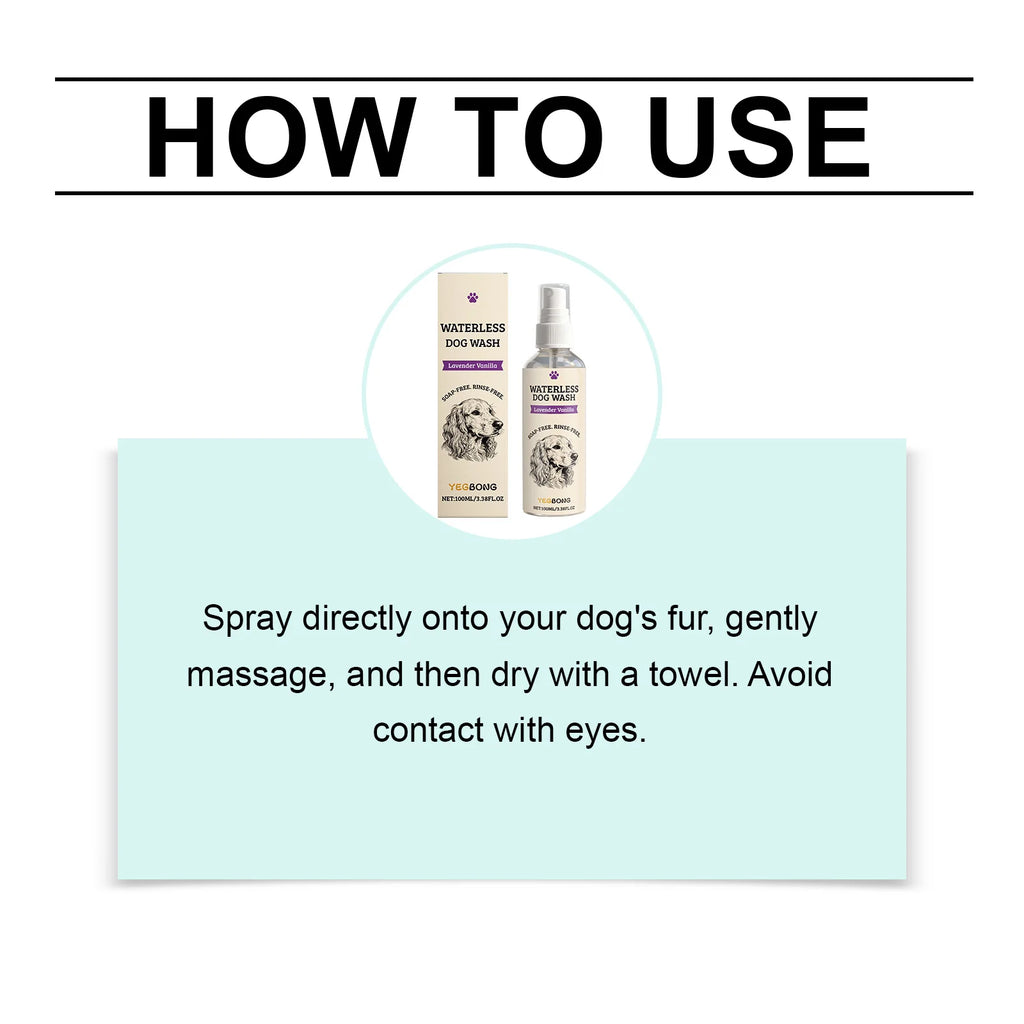 Waterless Dog Shampoo Spray for Fresh Coat and Odor Removal