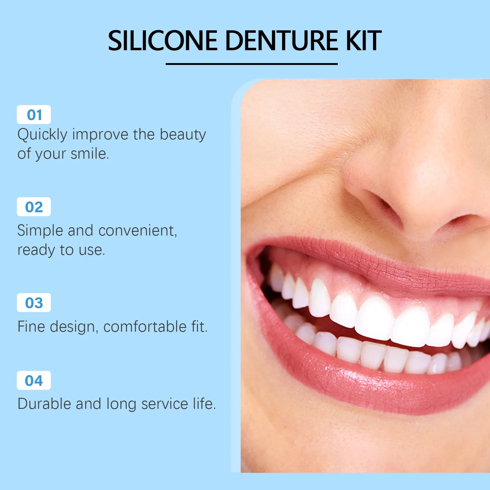 Comfortable Silicone Denture Set for Natural Smile Restoration - 5