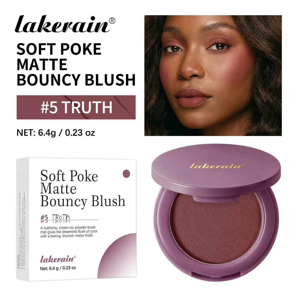 Matte Cream-to-Powder Bouncy Blush for Natural Face Flush