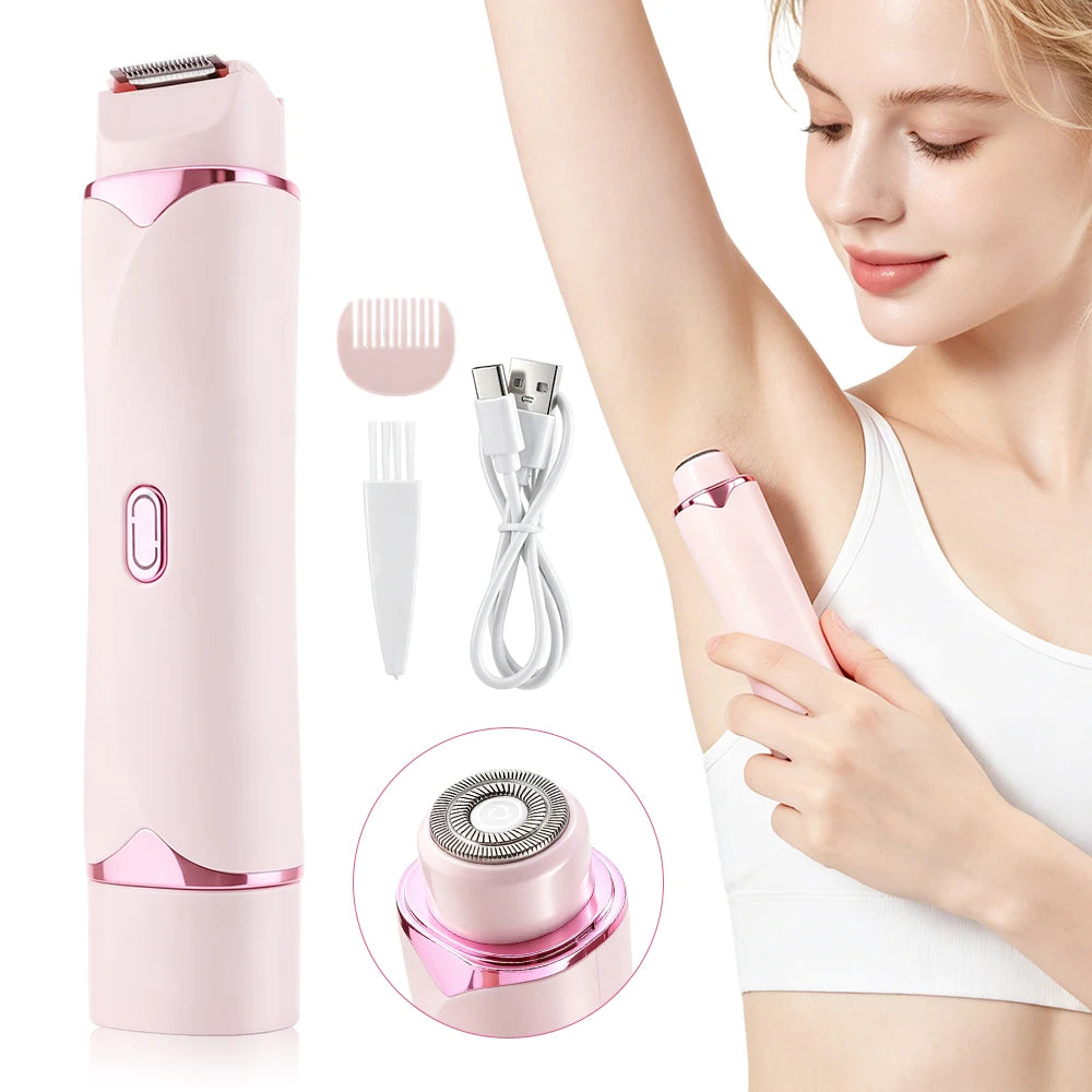 Dual-Head Painless Electric Body and Bikini Hair Trimmer