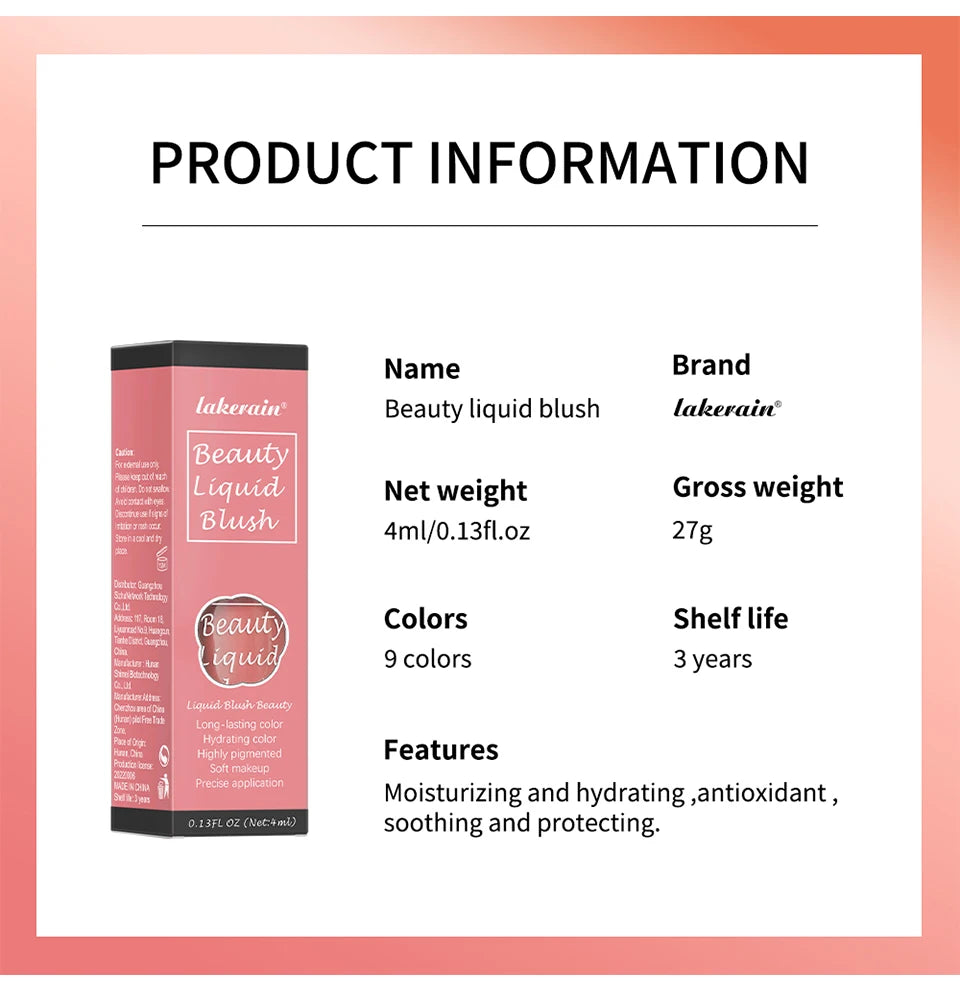 Waterproof Long-Lasting Liquid Cheek Blush
