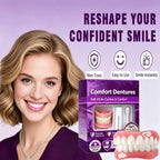 Comfort Fit Cosmetic Silicone Dentures for Upper and Lower Teeth
