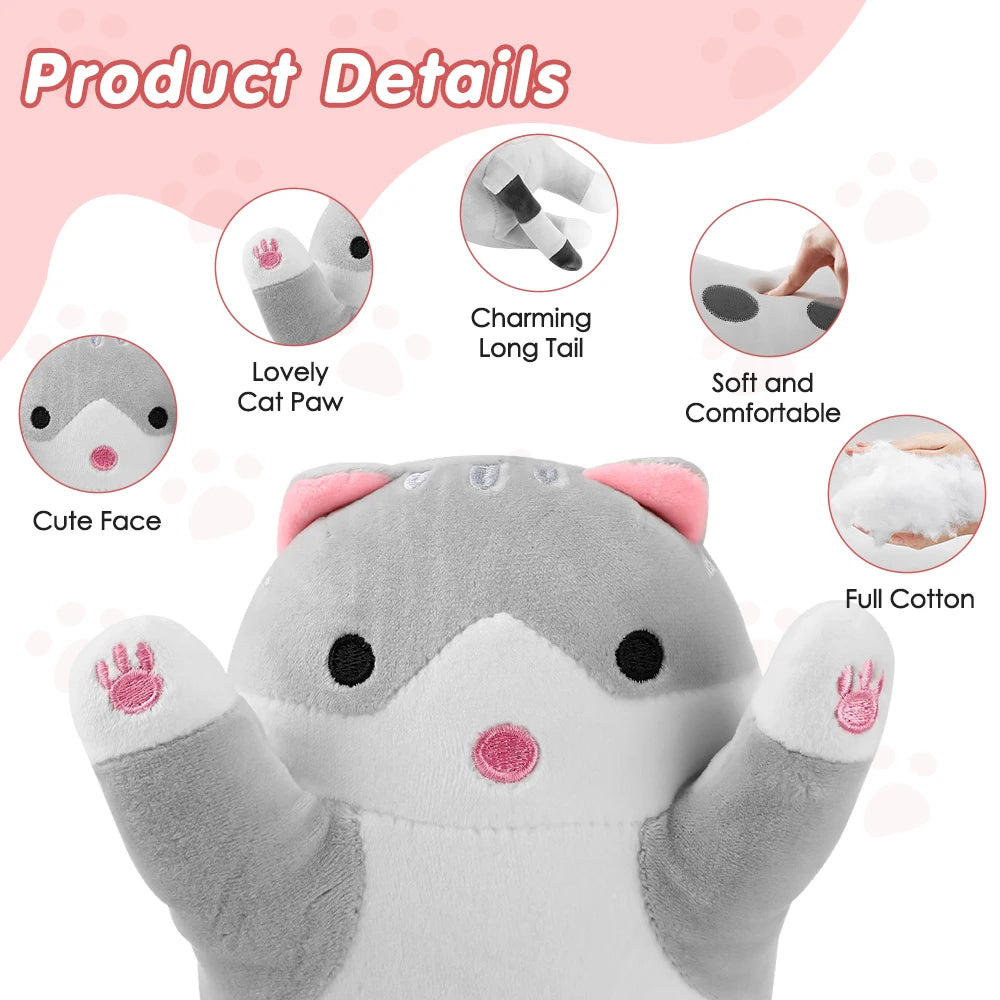 USB Heated Cat Plush Pillow with Adjustable Heat and Timer - 10
