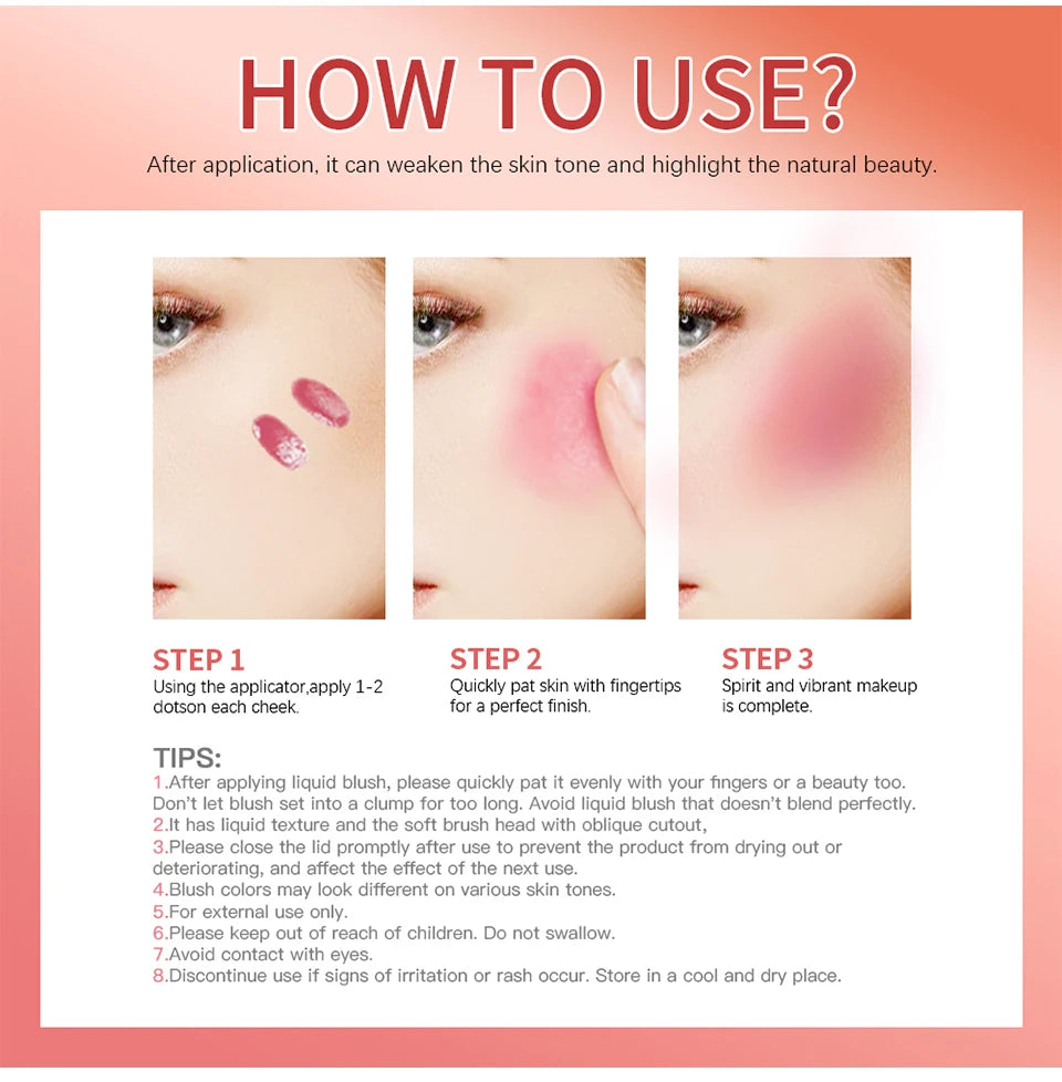 Waterproof Long-Lasting Liquid Cheek Blush