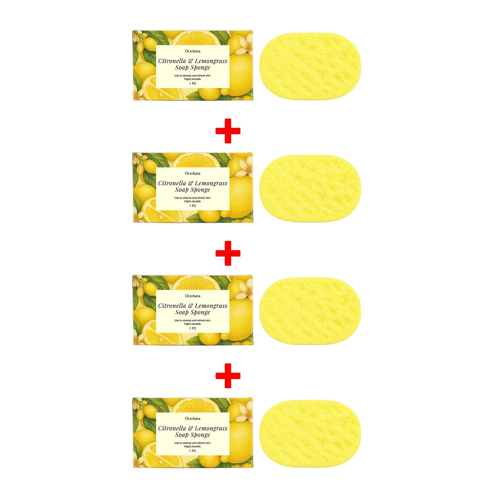 Exfoliating Lemon Scented Bath Sponge for Daily Body Cleansing - 14