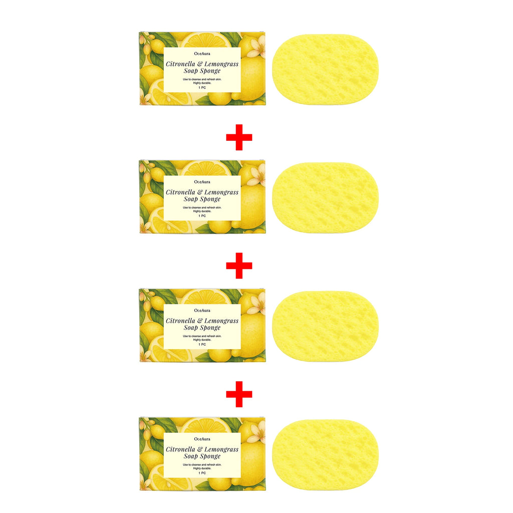 Exfoliating Lemon Scented Bath Sponge for Daily Body Cleansing