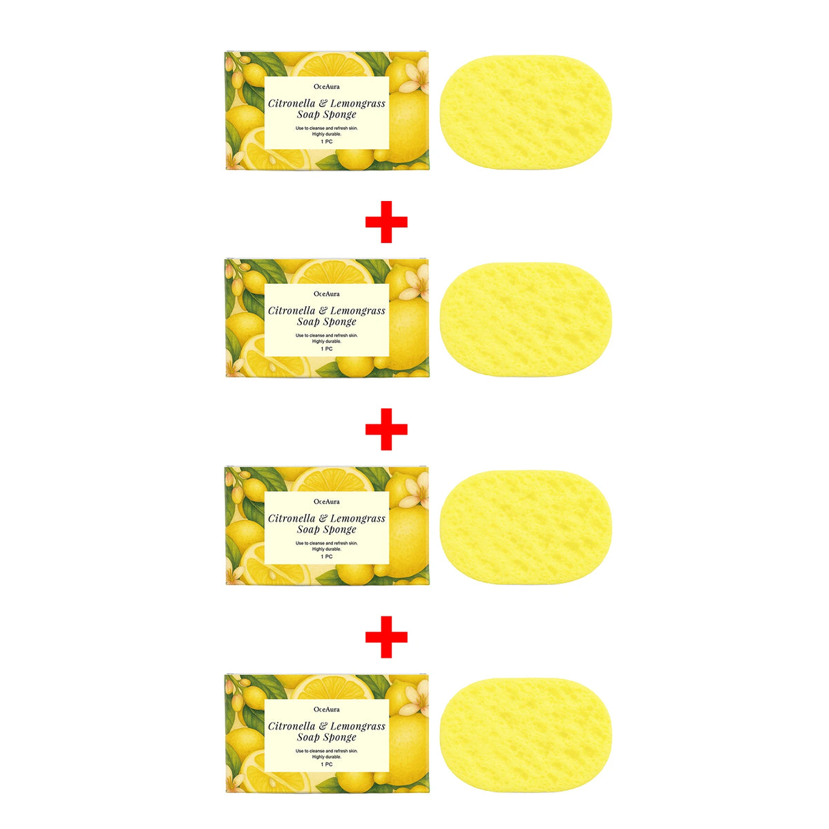 Exfoliating Lemon Scented Bath Sponge for Daily Body Cleansing