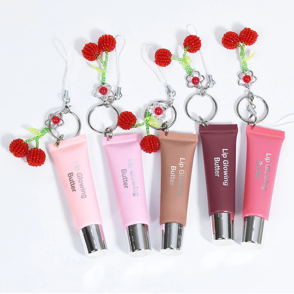 Moisturizing Lip Glowing Butter Gloss with Keychain - 17