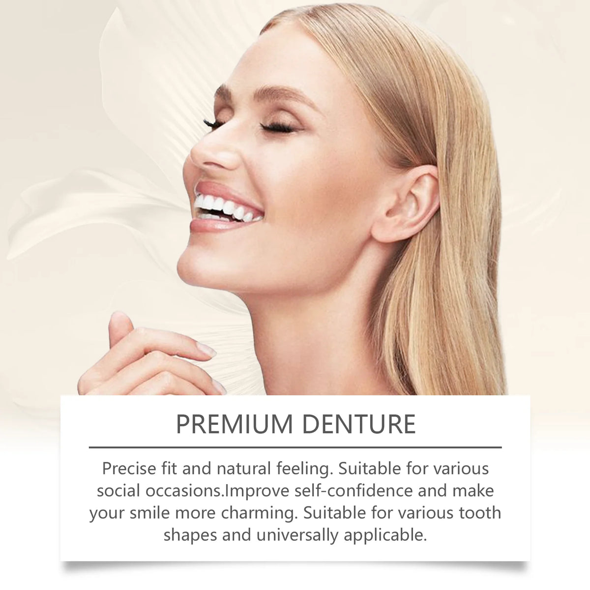 Temporary Silicone Cosmetic Dentures for Missing Teeth