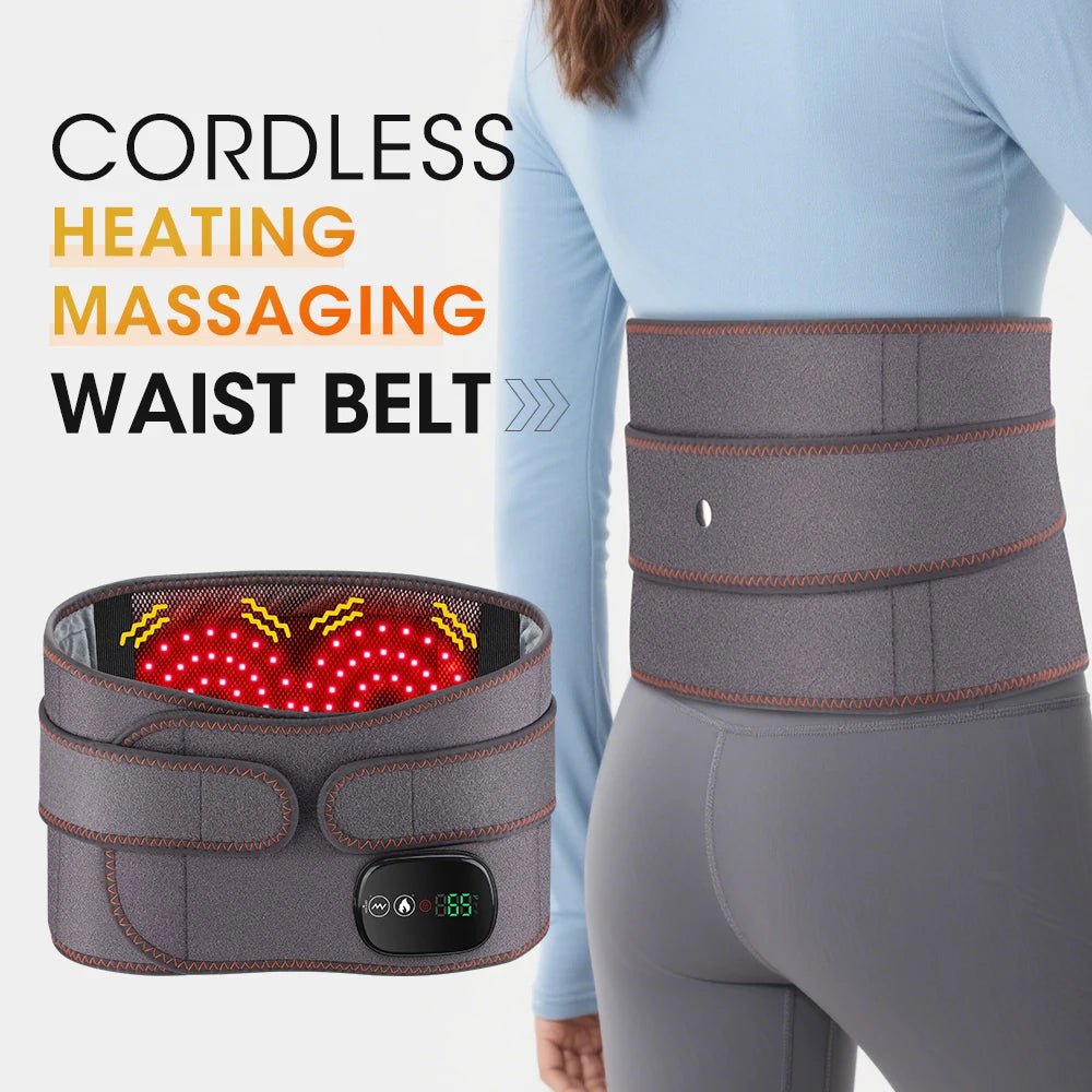 Cordless Heated Vibration Waist Massager for Back Pain Relief