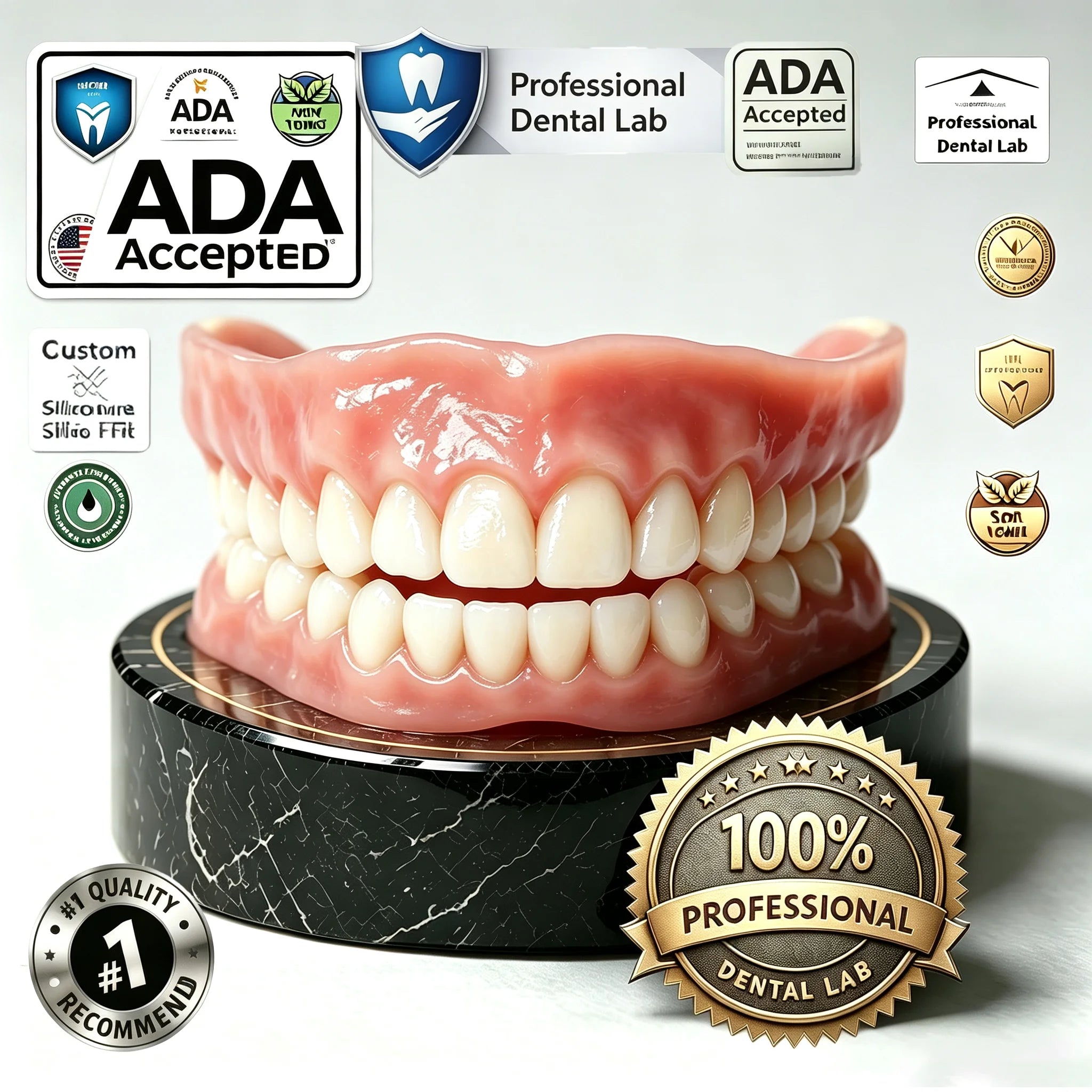 Adjustable Silicone Cosmetic Denture Set for Natural Smile Restoration - 1