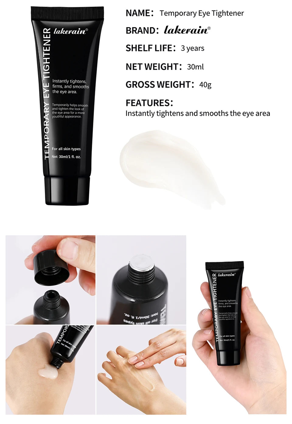 Instant Firming Eye Tightener Cream for Wrinkles and Fine Lines - 18