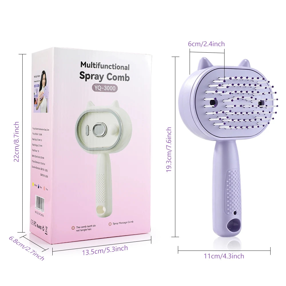 Electric Mist Spray Scalp Massaging Hair Brush