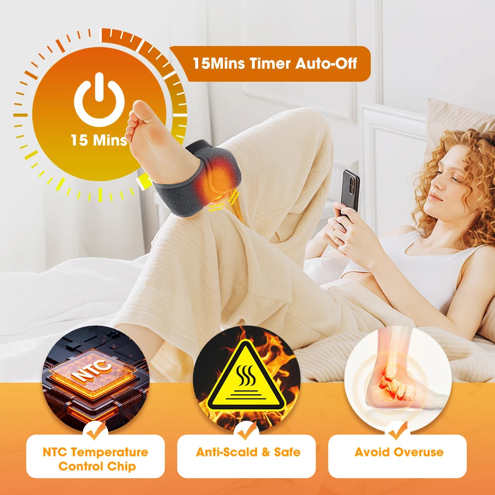 Cordless Heated Ankle Massager with Vibration Therapy