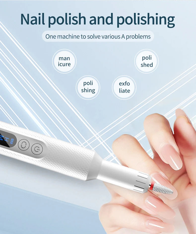 5-in-1 Cordless Electric Nail Drill Set for Home Manicures - 9