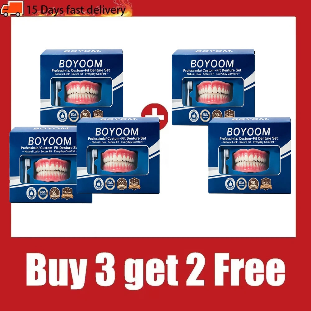 Comfortable Silicone Simulation Denture Set for Natural Smile