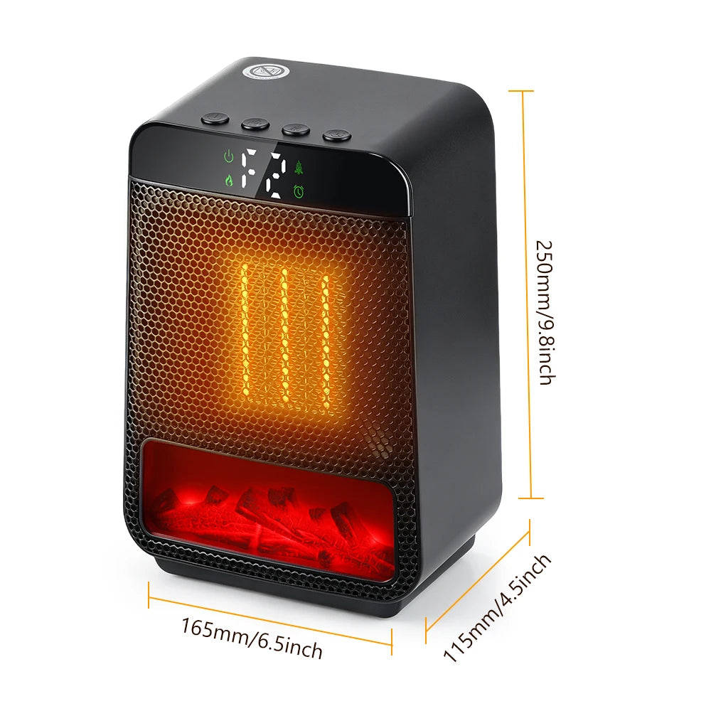 Portable PTC Ceramic Desktop Heater with Timer and Digital Display - 19
