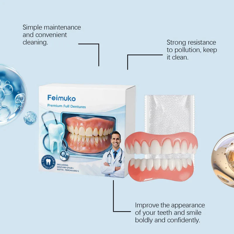 Adjustable Snap-On Cosmetic Dentures for Instant Smile Correction