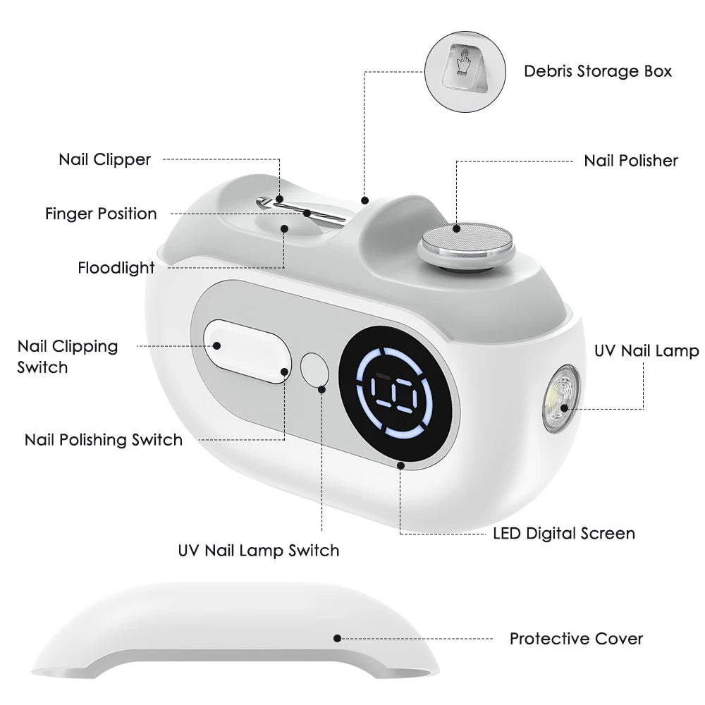 4-in-1 Electric Nail Clipper and Polisher Set - 13