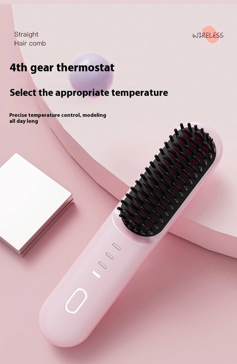 Fast-Heating Ionic Hair Straightening Brush for Frizz-Free Styling