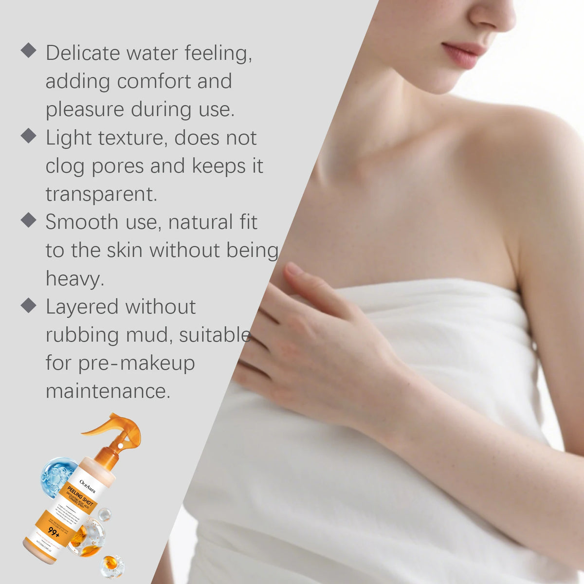Exfoliating Brightening Spray for Smooth Skin and Callus Removal