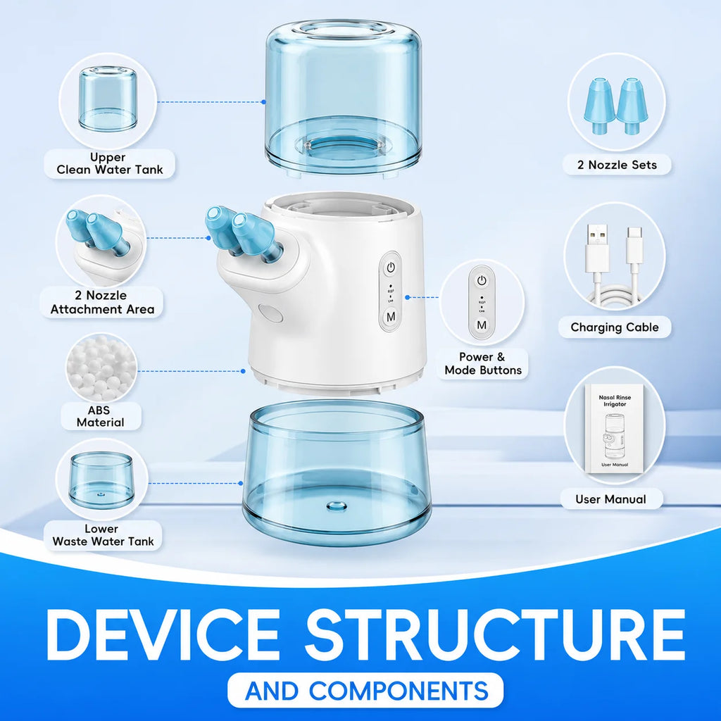Portable Electric Nasal Irrigator with Dual Tank System