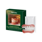 Natural Looking Cosmetic Silicone Denture Set for Upper and Lower Teeth