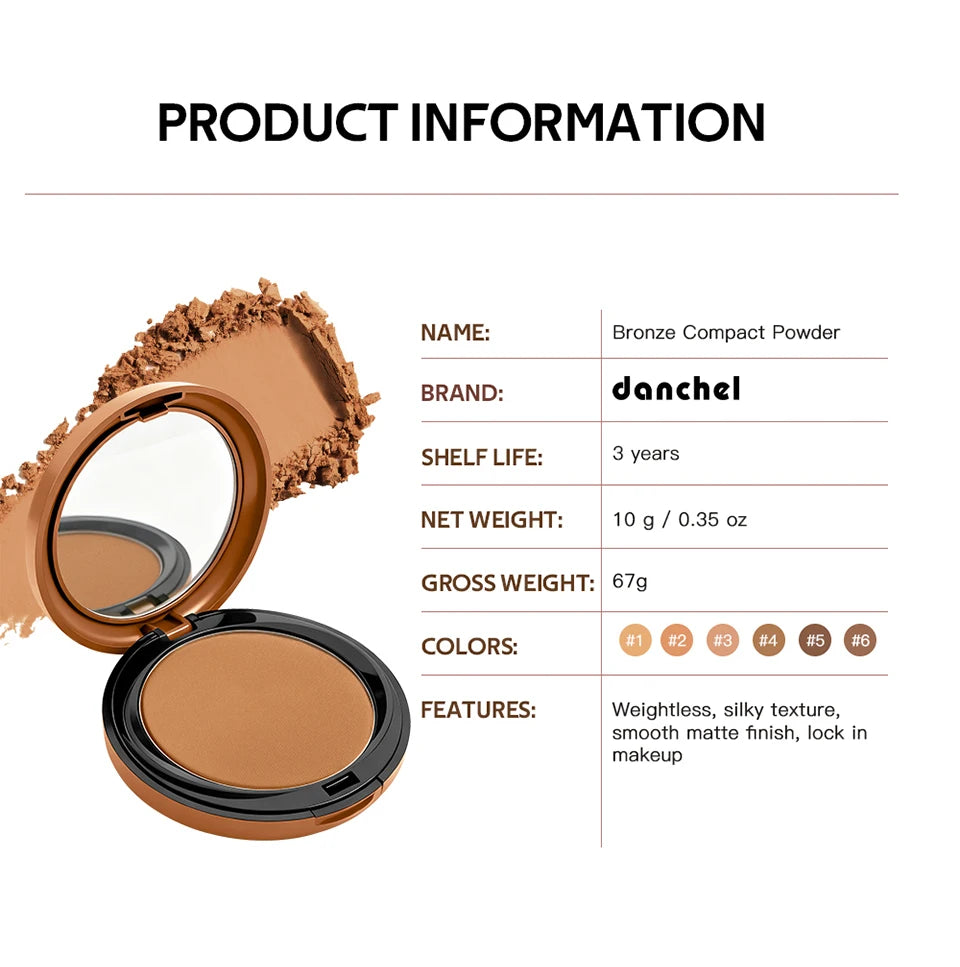 Matte Pressed Bronzer Powder for Sculpting and Face Contouring
