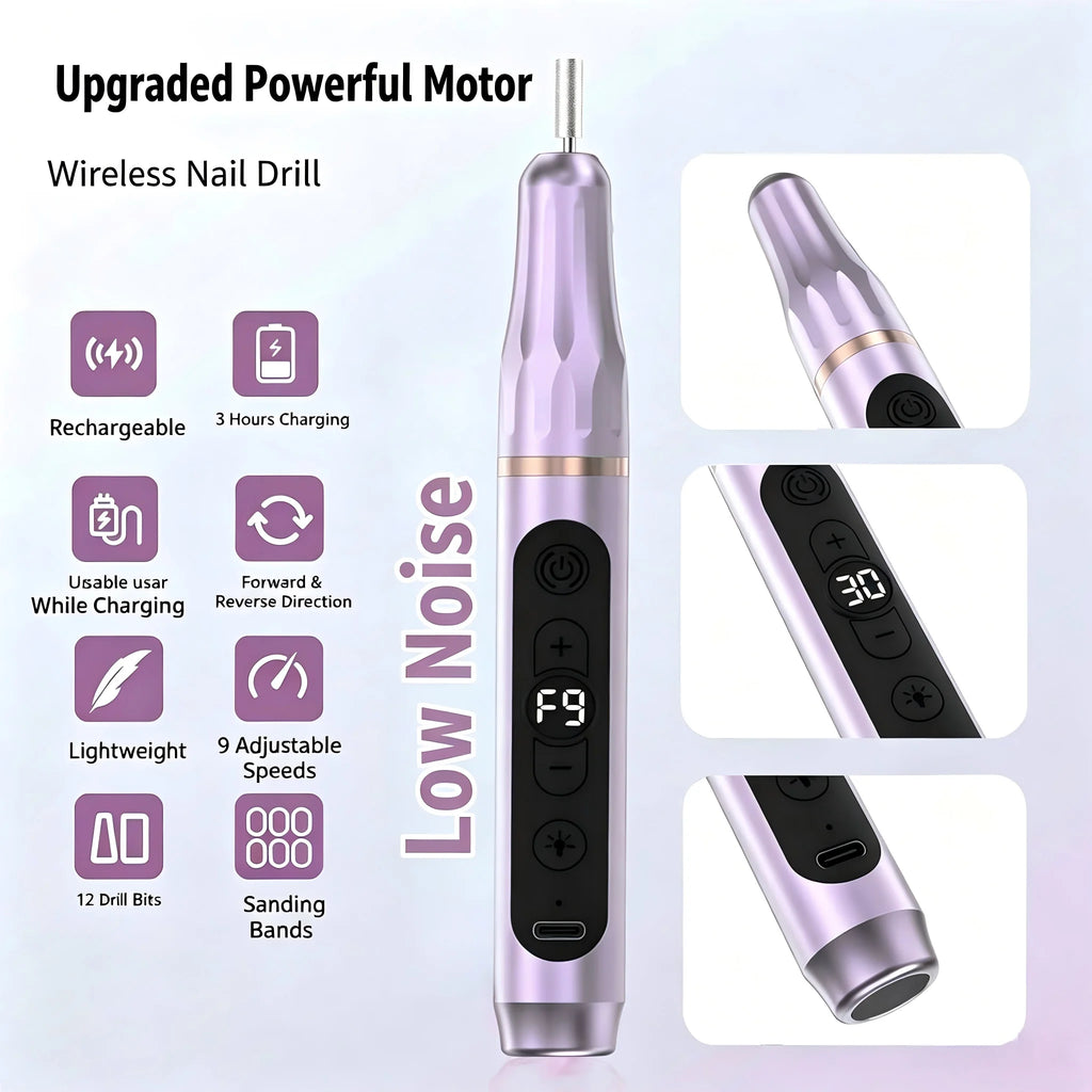 Professional Cordless Electric Nail Drill and UV Lamp Kit
