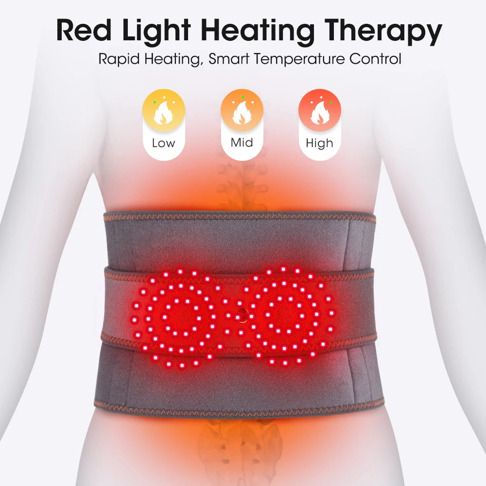 Cordless Heated Vibration Waist Massager for Back Pain Relief