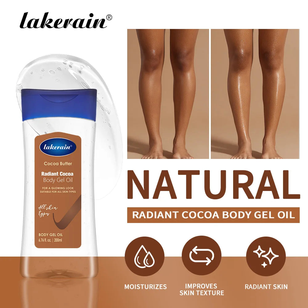 Radiant Cocoa Body Oil Gel for Deep Hydration and Glowing Skin
